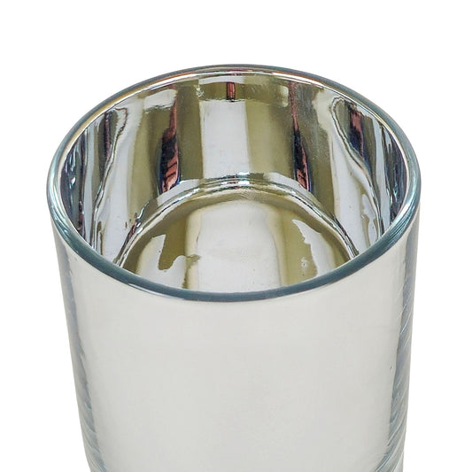 300ml - Mónaco Vaso de vidrio para velas - Plata Metálico - Candle Craft
