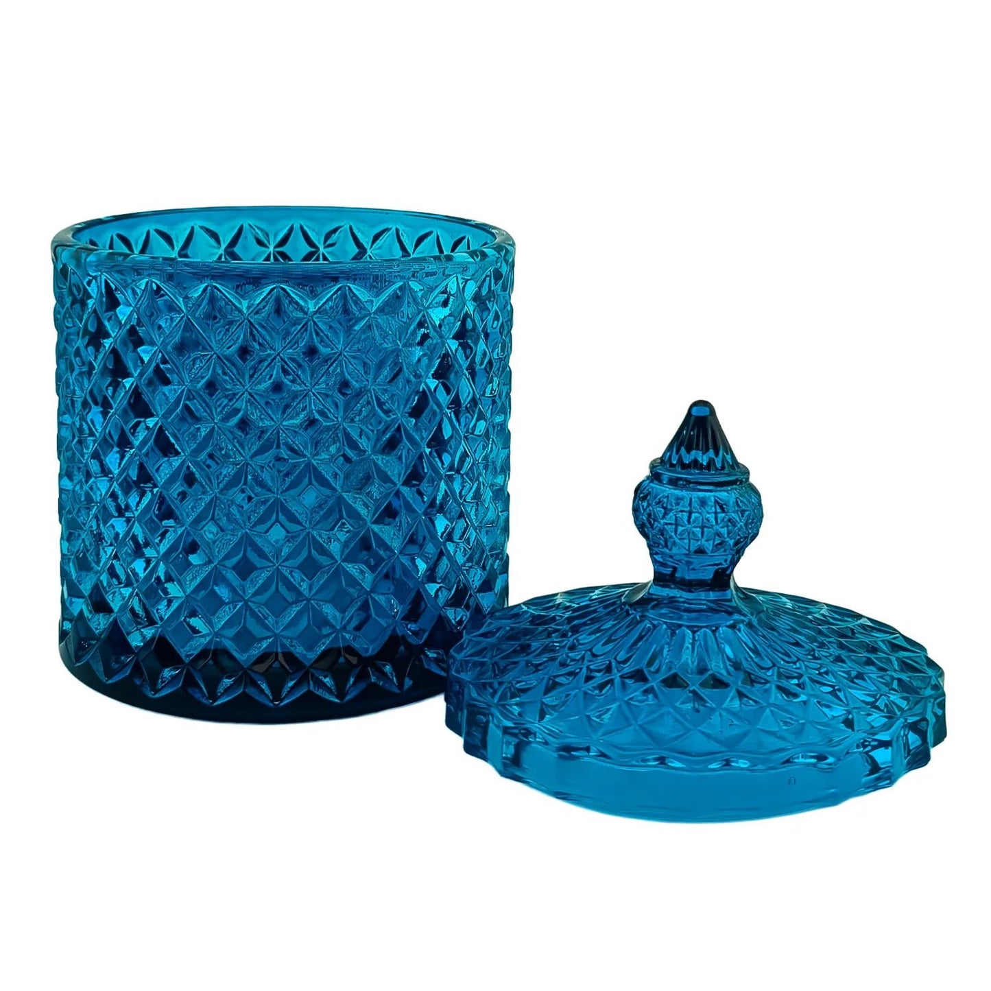 300ml - París Vaso de lujo de vidrio para velas - Azul Oscuro - Candle Craft