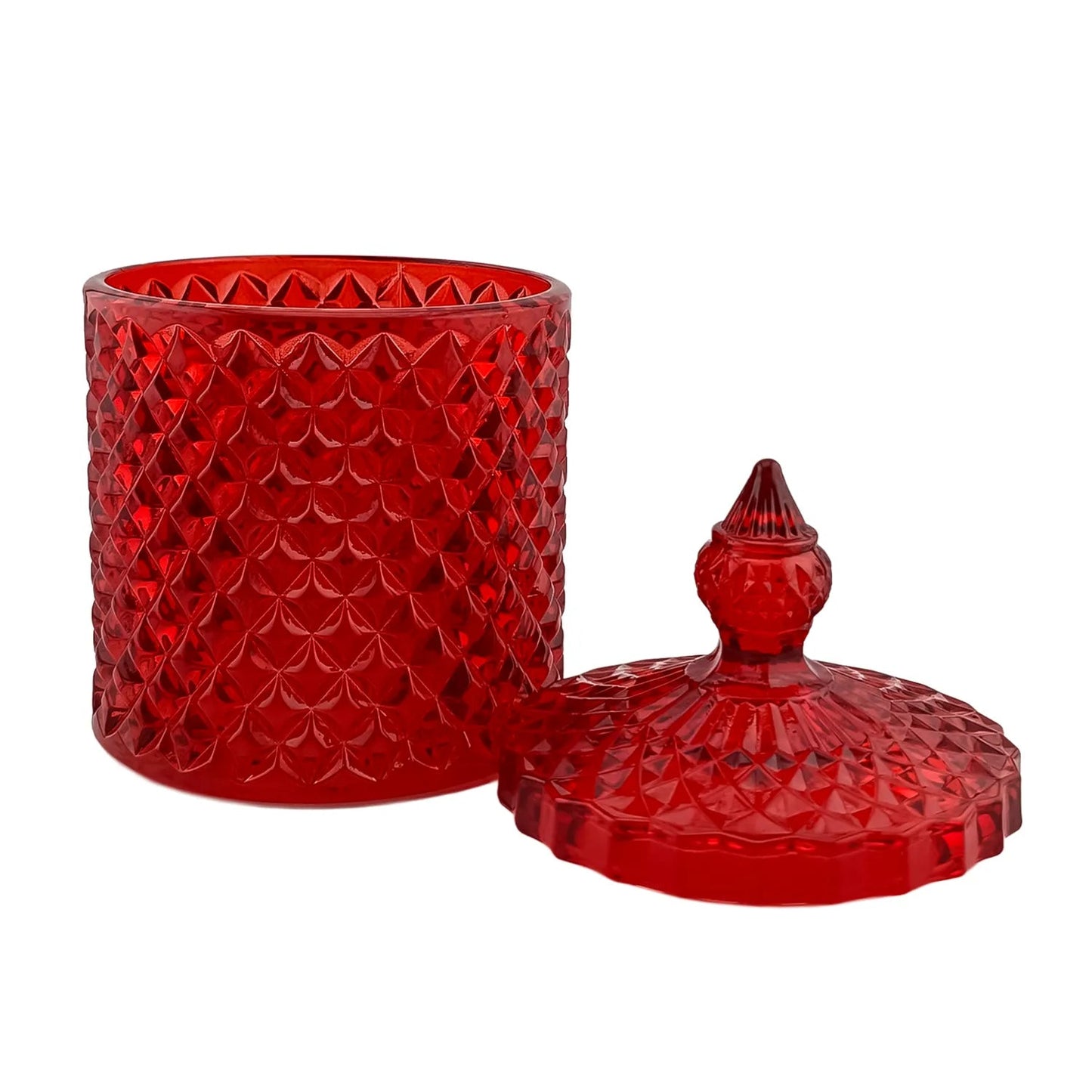 300ml - París Vaso de lujo de vidrio para velas - Frasco Rojo Cereza - Candle Craft