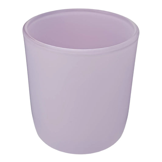 300ml - Valencia Vaso de Vidrio para Velas con Base Redondo - Frasco Lavanda Lila Morado Pastel - Mate - Candle Craft