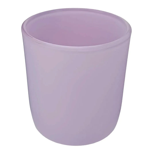 300ml - Valencia Vaso de Vidrio para Velas con Base Redondo - Frasco Lavanda Lila Morado Pastel - Mate - Candle Craft