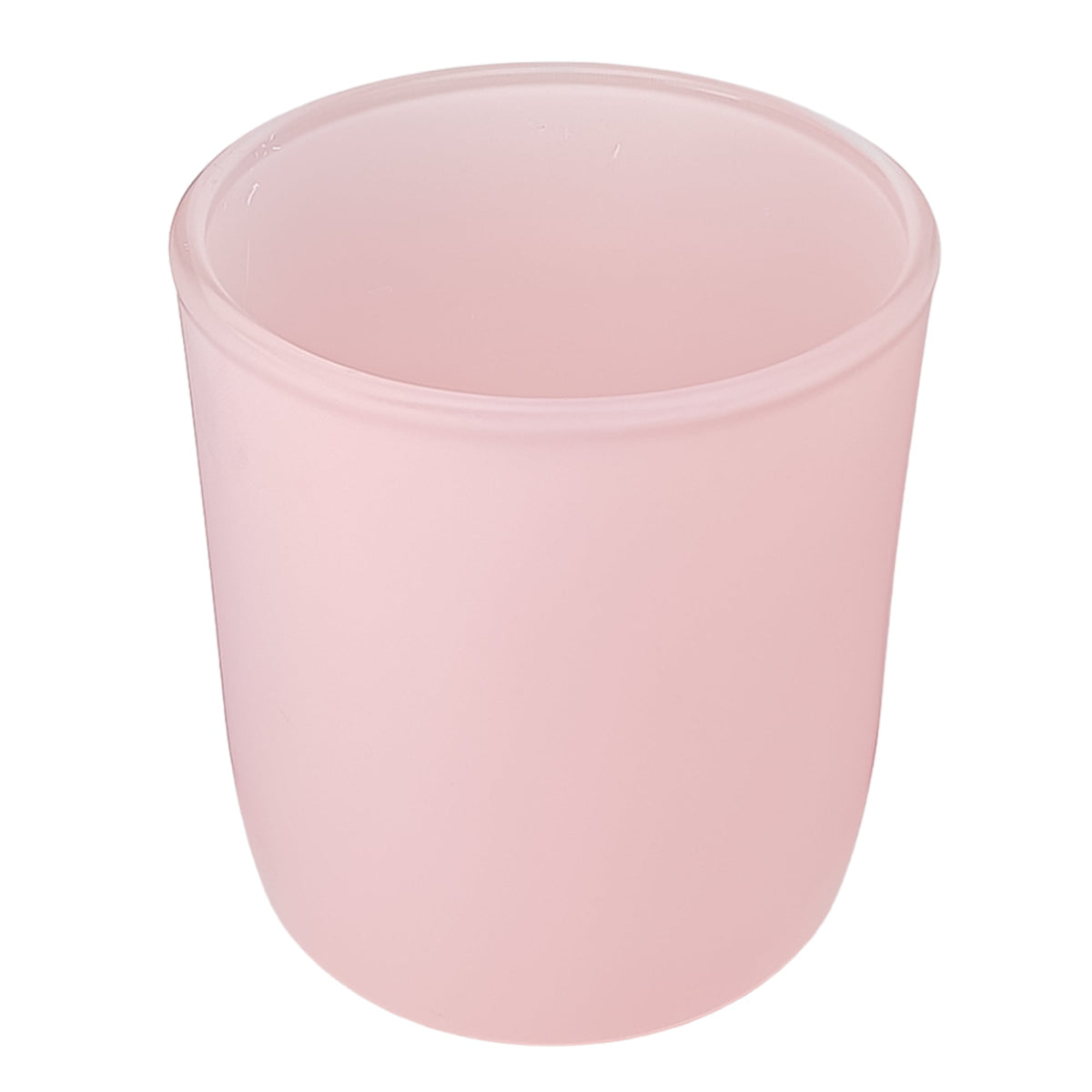 300ml - Valencia Vaso de Vidrio para Velas con Base Redondo - Frasco Rosa Pastel - Mate - Candle Craft