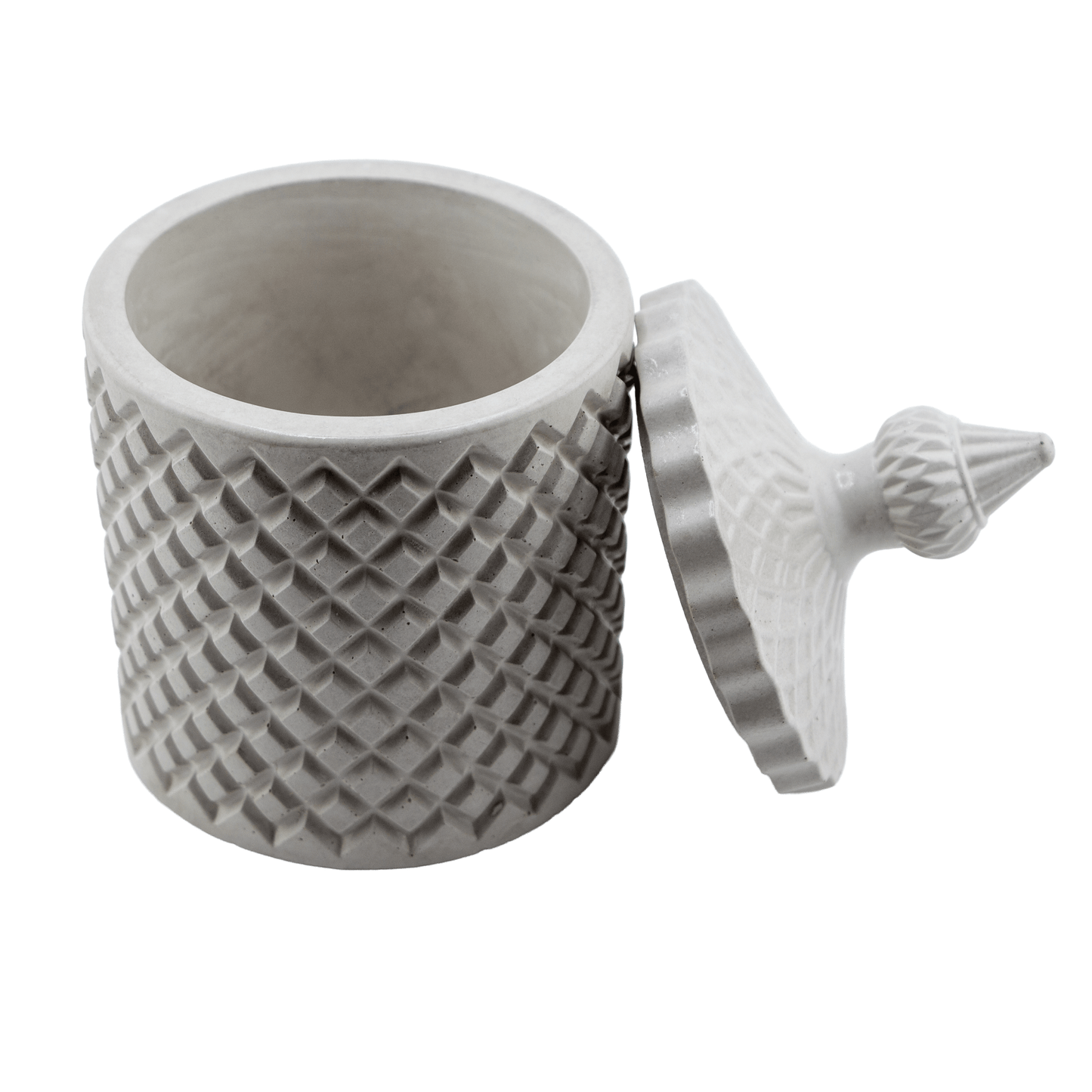 310ml - Carrara Vaso de Concreto para velas con tapa - Blanco - Candle Craft