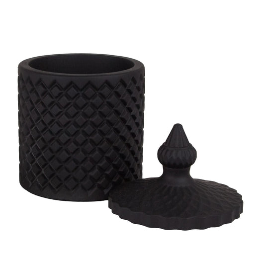 310ml - Carrara Vaso de Concreto para velas con tapa - Negro - Candle Craft