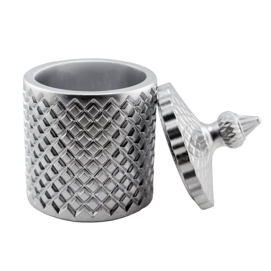 310ml - Carrara Vaso de Concreto para velas con tapa - Plata - Candle Craft
