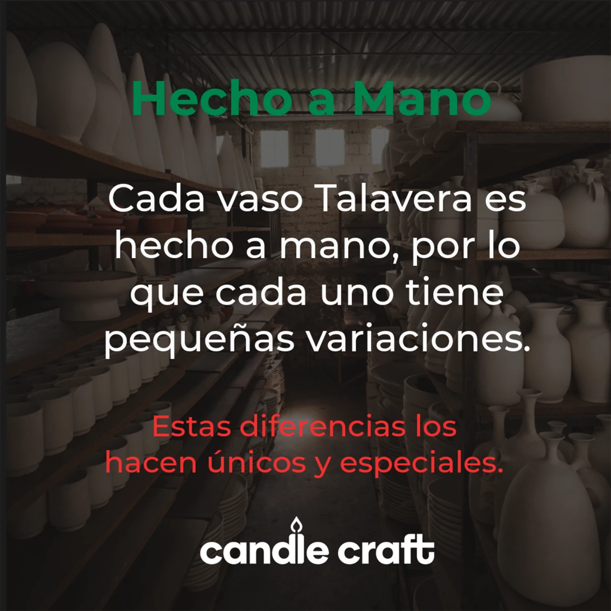 320ml - Colección Talavera – Vasos de Cerámica para Velas - Verde Menta - Candle Craft