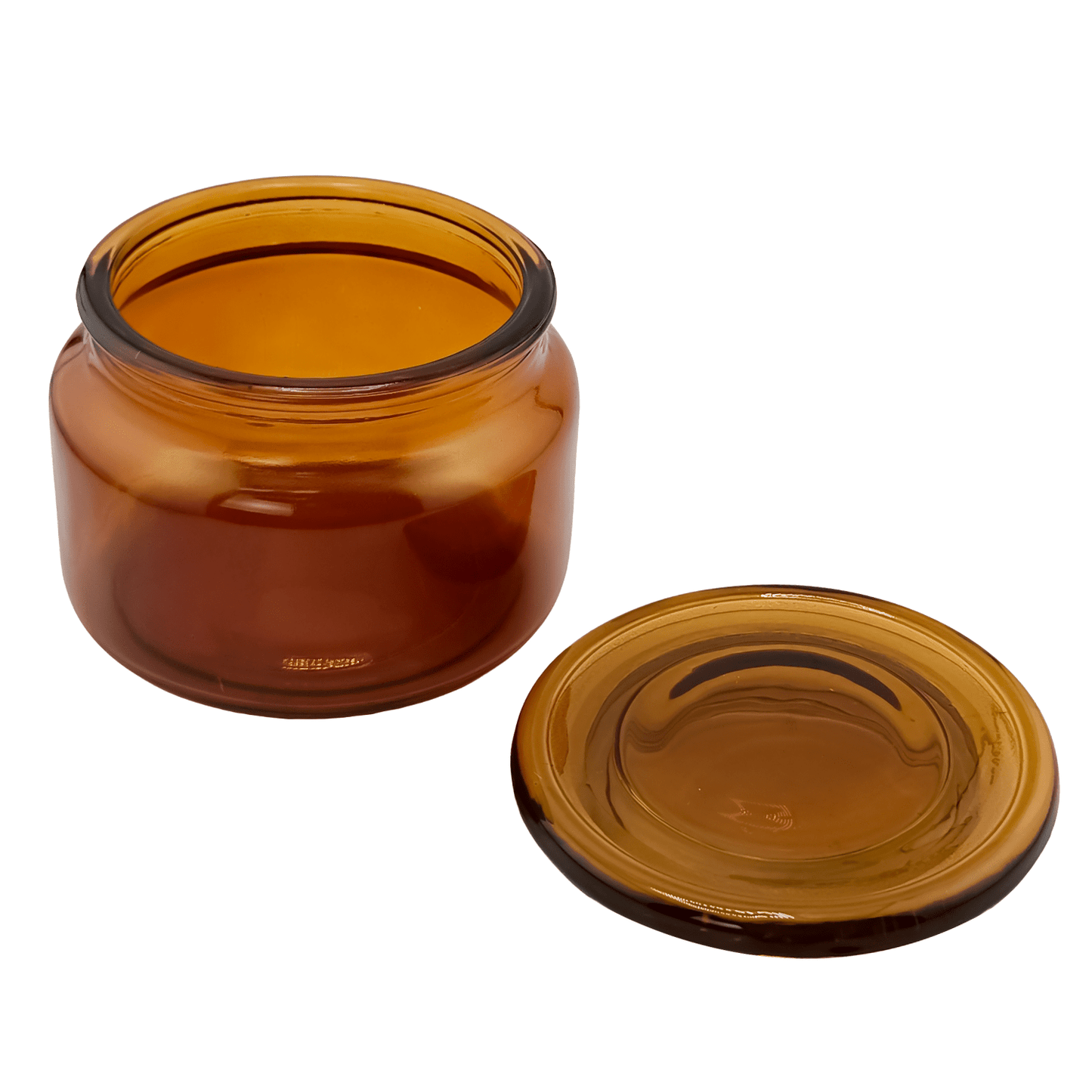 350ml - Portland - Vaso de Vidrio con tapa de vidrio - Ámbar / Café - Candle Craft