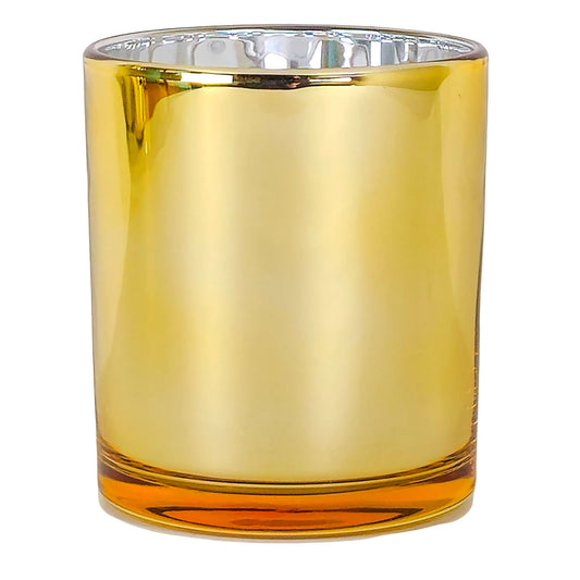 300ml - Mónaco Vaso de vidrio para velas - Dorado Metálico