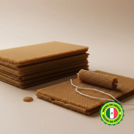 Láminas de Cera de Abeja Nacional Estampada - Lastro Chico 20x42cm para Velas Enrolladas y Manualidades