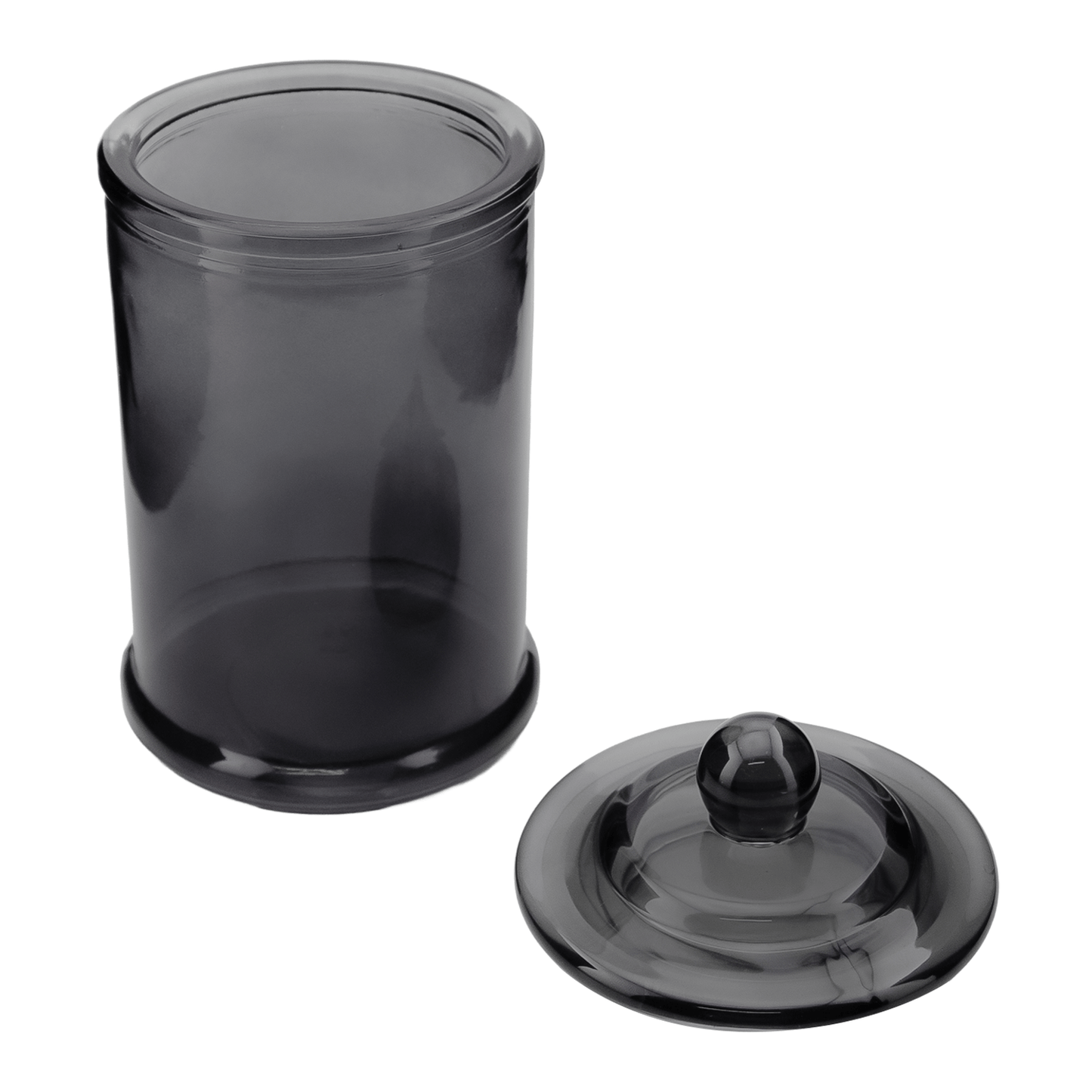 400ml - Oxford Vaso de vidrio para velas estilo columna cilíndrico - Gris Humo Transparente - Candle Craft