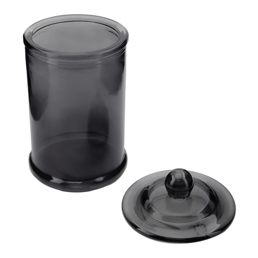 400ml - Oxford Vaso de vidrio para velas estilo columna cilíndrico - Gris Humo Transparente - Candle Craft
