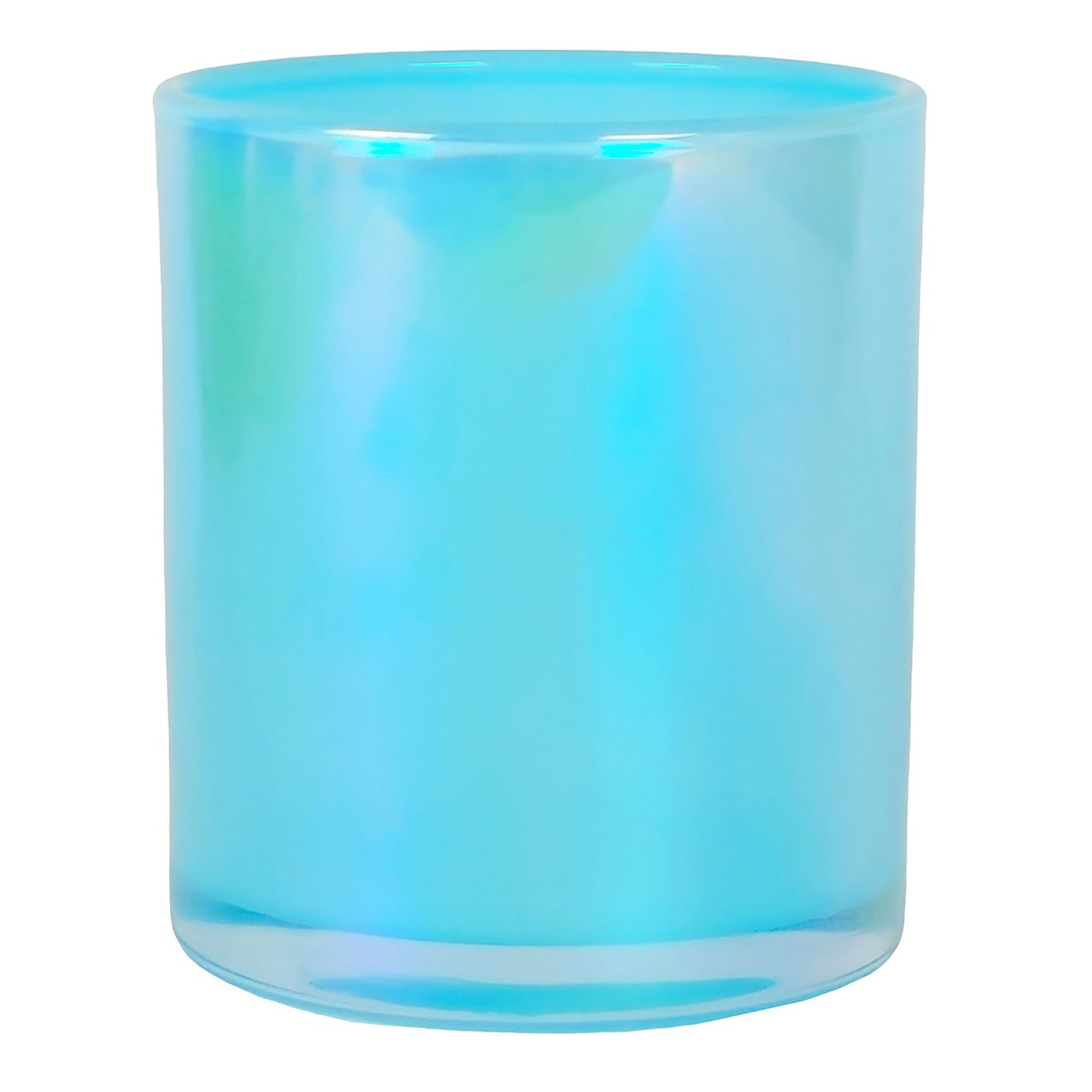 300ml - Mónaco Vaso de vidrio para velas - Azul Aqua Tornasol