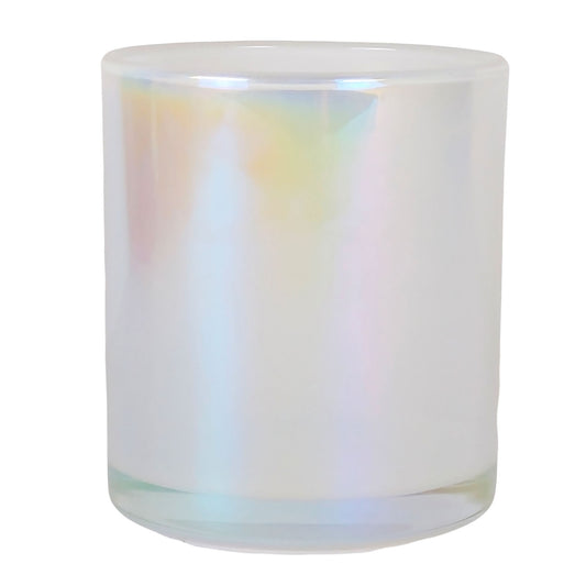 300ml - Mónaco Vaso de vidrio para velas - Blanco Tornasol