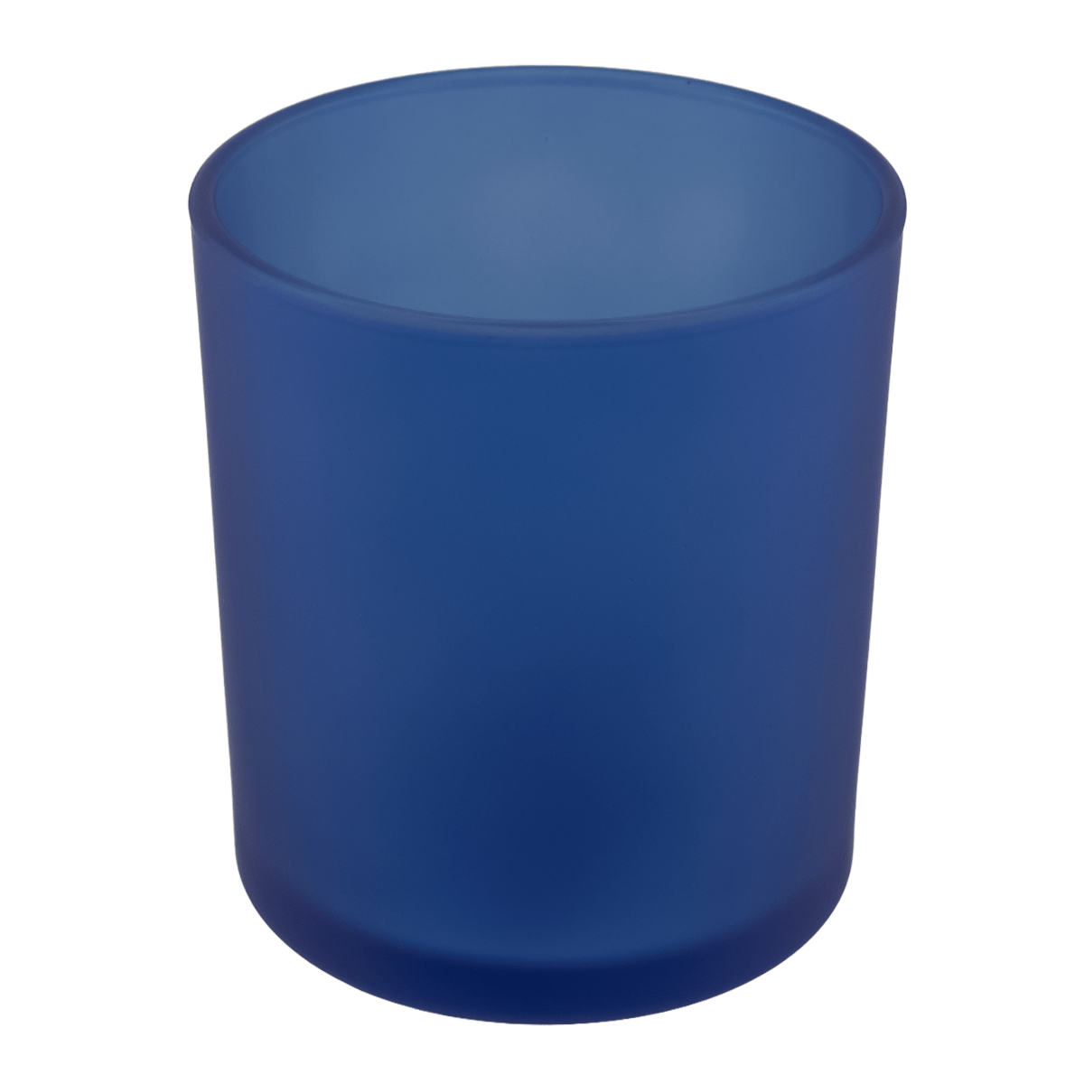 450ml - Mónaco Vaso de vidrio para velas - Azul Satinado - Candle Craft