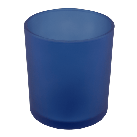 450ml - Mónaco Vaso de vidrio para velas - Azul Satinado - Candle Craft