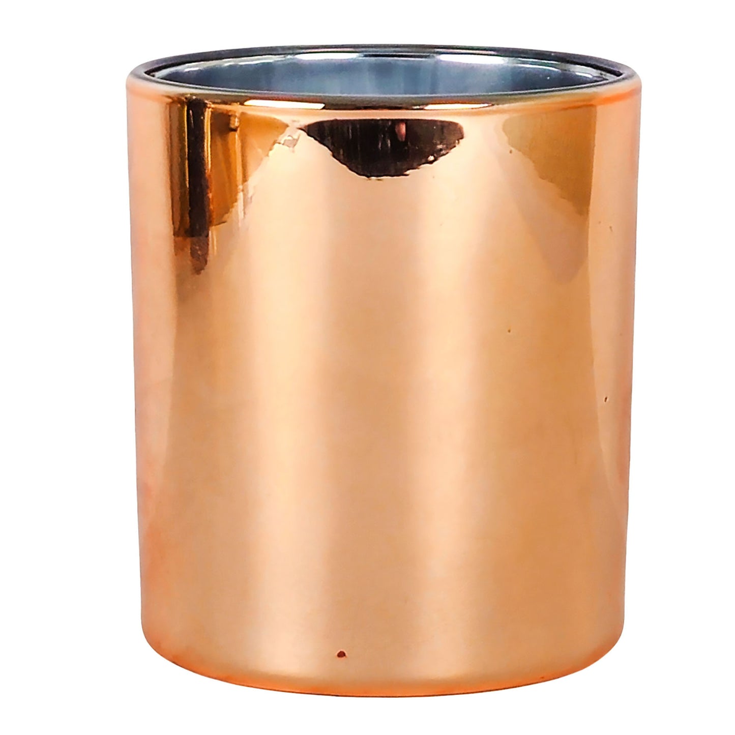 300ml - Mónaco Vaso de vidrio para velas - Oro Rosado Metálico / Plata Metálico
