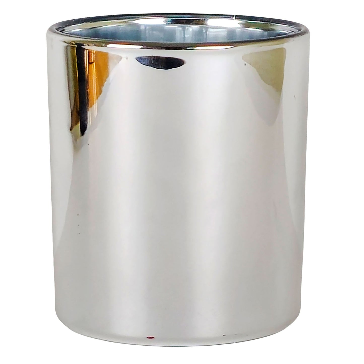 300ml - Mónaco Vaso de vidrio para velas - Plata Metálico / Plata Metálico