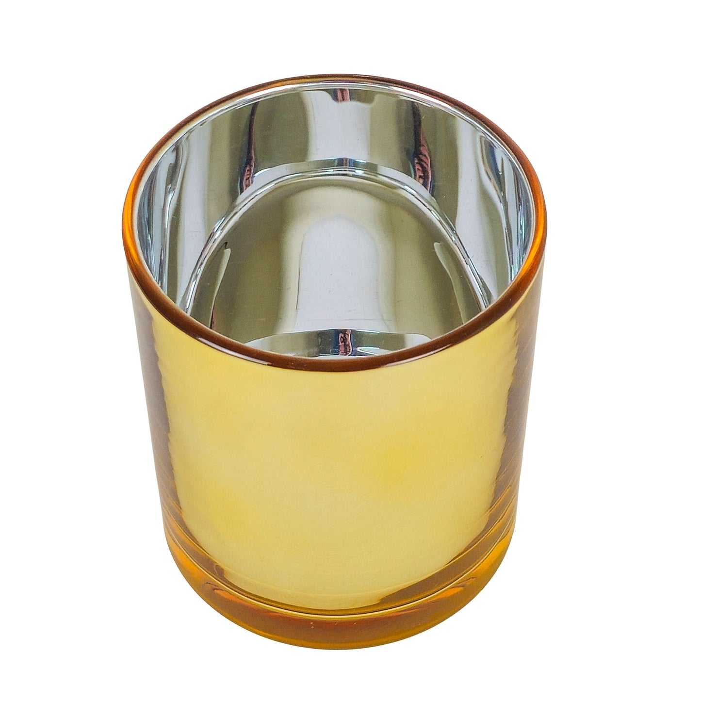 300ml - Mónaco Vaso de vidrio para velas - Dorado Metálico