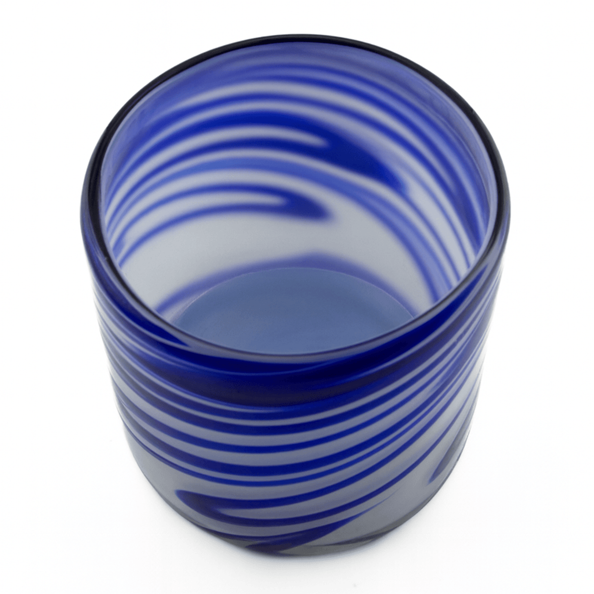 500ml - Florencia Vaso de vidrio soplado artesanal - 2 Colores Azul / Blanco - Hecho a mano - Candle Craft