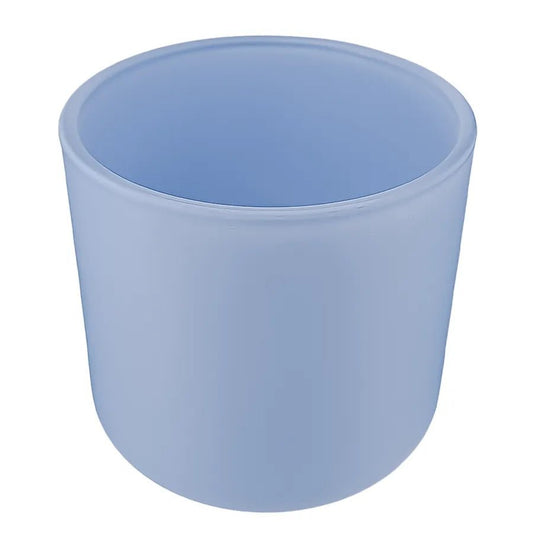 520ml - Valencia Vaso de Vidrio para Velas con Base Redondo - Frasco Azul Bebé Azul Cielo Pastel - Mate - Candle Craft