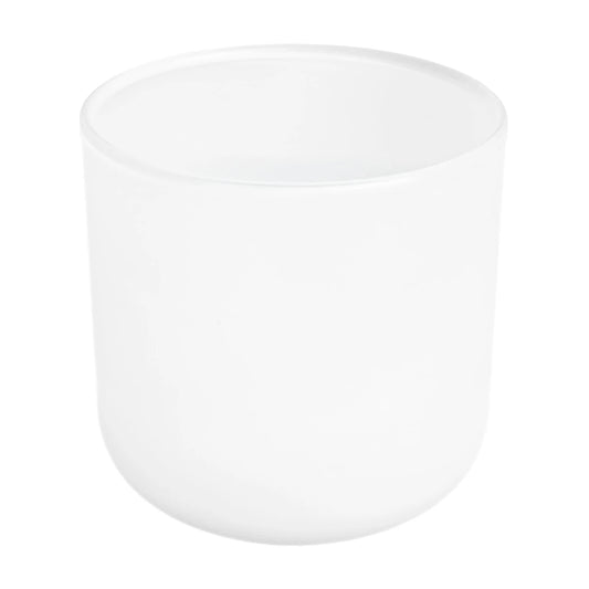 520ml - Valencia Vaso de Vidrio para Velas con Base Redondo - Frasco Blanco Mate - Candle Craft