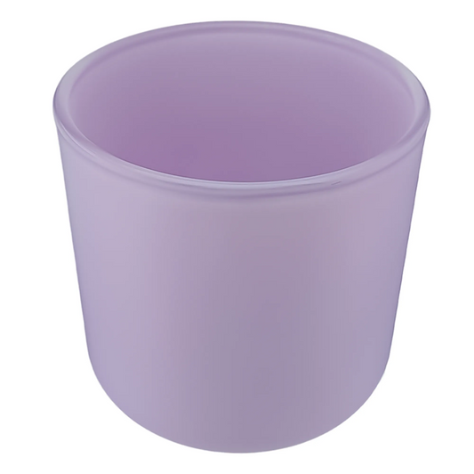 520ml - Valencia Vaso de Vidrio para Velas con Base Redondo - Frasco Lavanda Lila Morado Pastel - Mate - Candle Craft