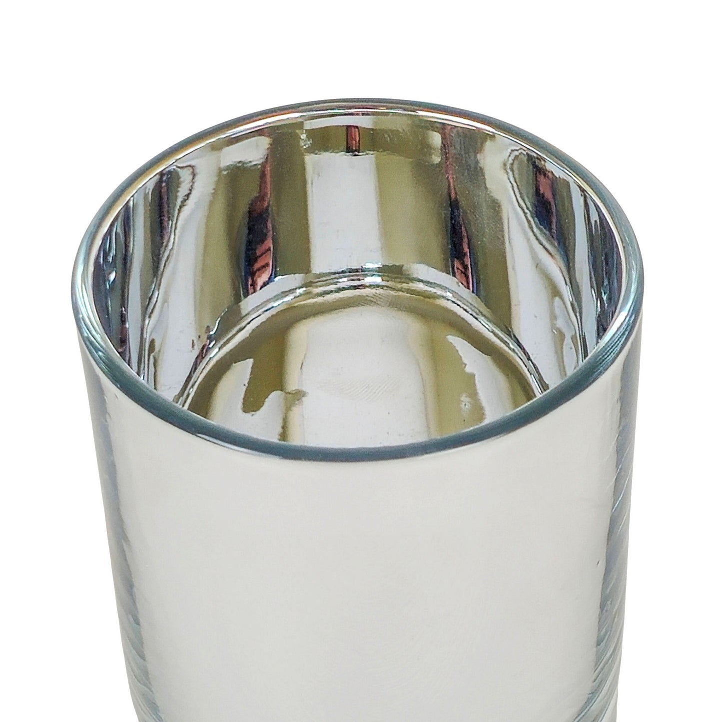 300ml - Mónaco Vaso de vidrio para velas - Plata Metálico