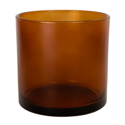 560ml - Mónaco Vaso de vidrio para velas - Ámbar Oscuro Transparente