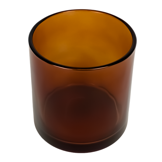 560ml - Mónaco Vaso de vidrio para velas - Ámbar Oscuro Transparente