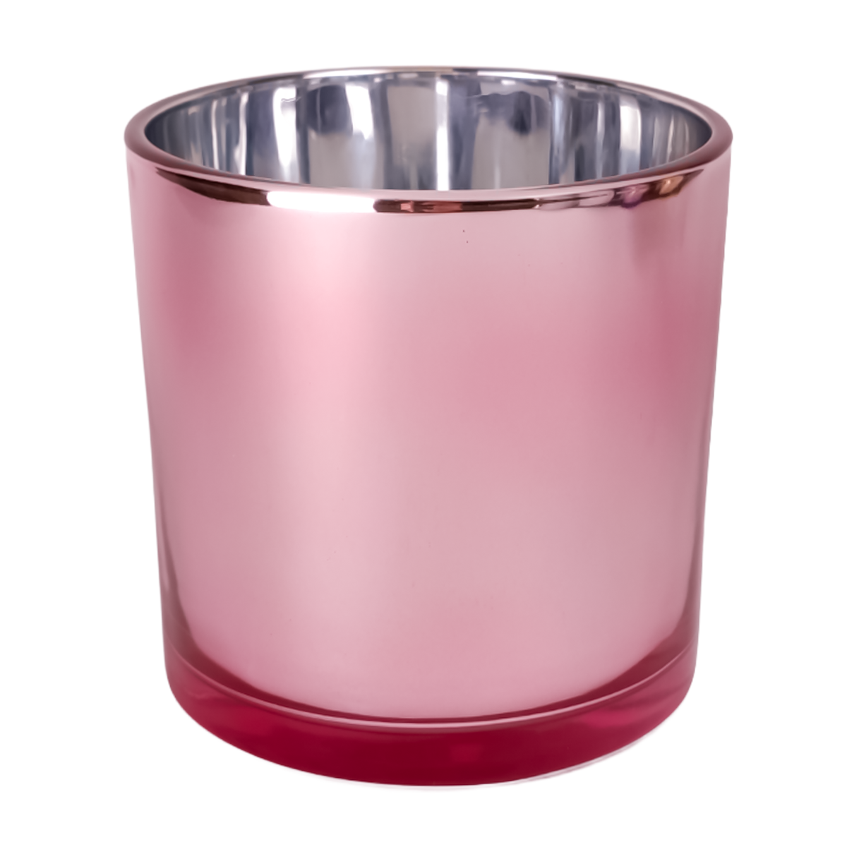 560ml - Mónaco Vaso de vidrio para velas - Rosa - Metálico