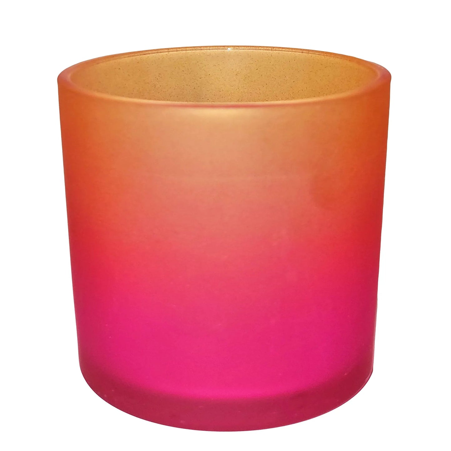 560ml - Mónaco Vaso de vidrio para velas - 2 colores: Naranja y Fucsia Satinado - Candle Craft