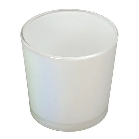 560ml - Mónaco Vaso de Vidrio para Velas - Blanco Tornasol Arcoíris Brillante - Candle Craft