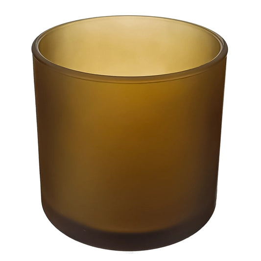 560ml - Mónaco Vaso de vidrio para velas - Frasco Ámbar Café - Satinado - Candle Craft