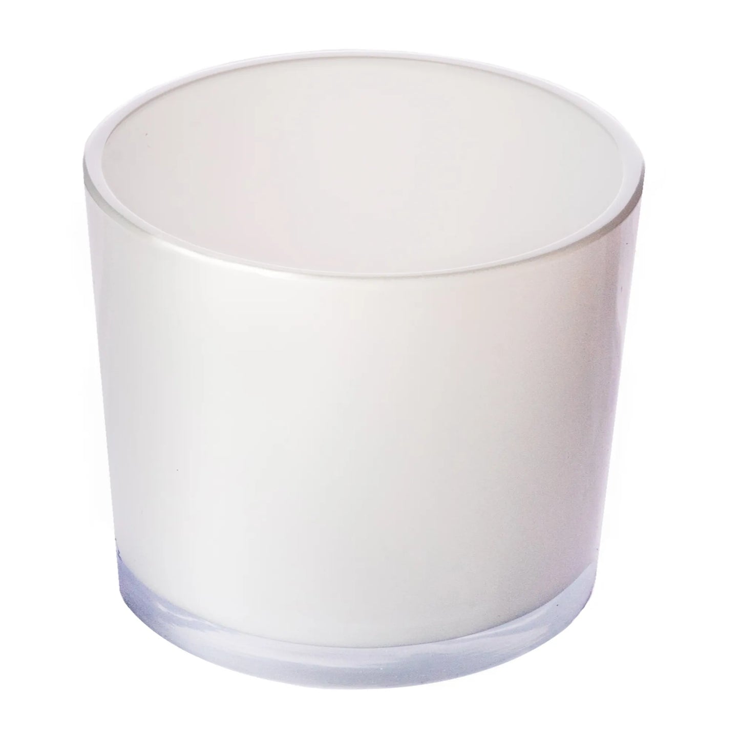 560ml - Mónaco Vaso de vidrio para velas - Blanco Brillante