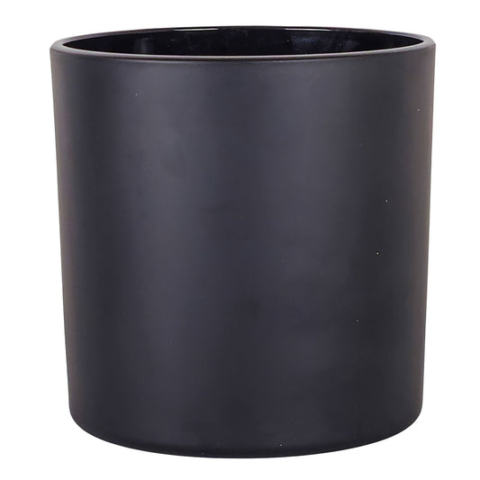 560ml - Mónaco Vaso de vidrio para velas - Negro Mate