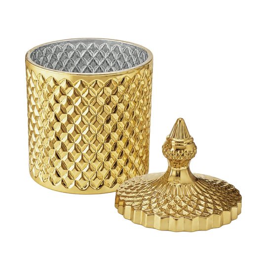 600ml - París Vaso de lujo de vidrio para velas - Frasco Dorado Metálico - Candle Craft