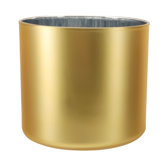 620ml - Mónaco Vaso de vidrio para velas - Inspirado en Bath Body Works® / White Barn® - Dorado Claro Mate / Metálico