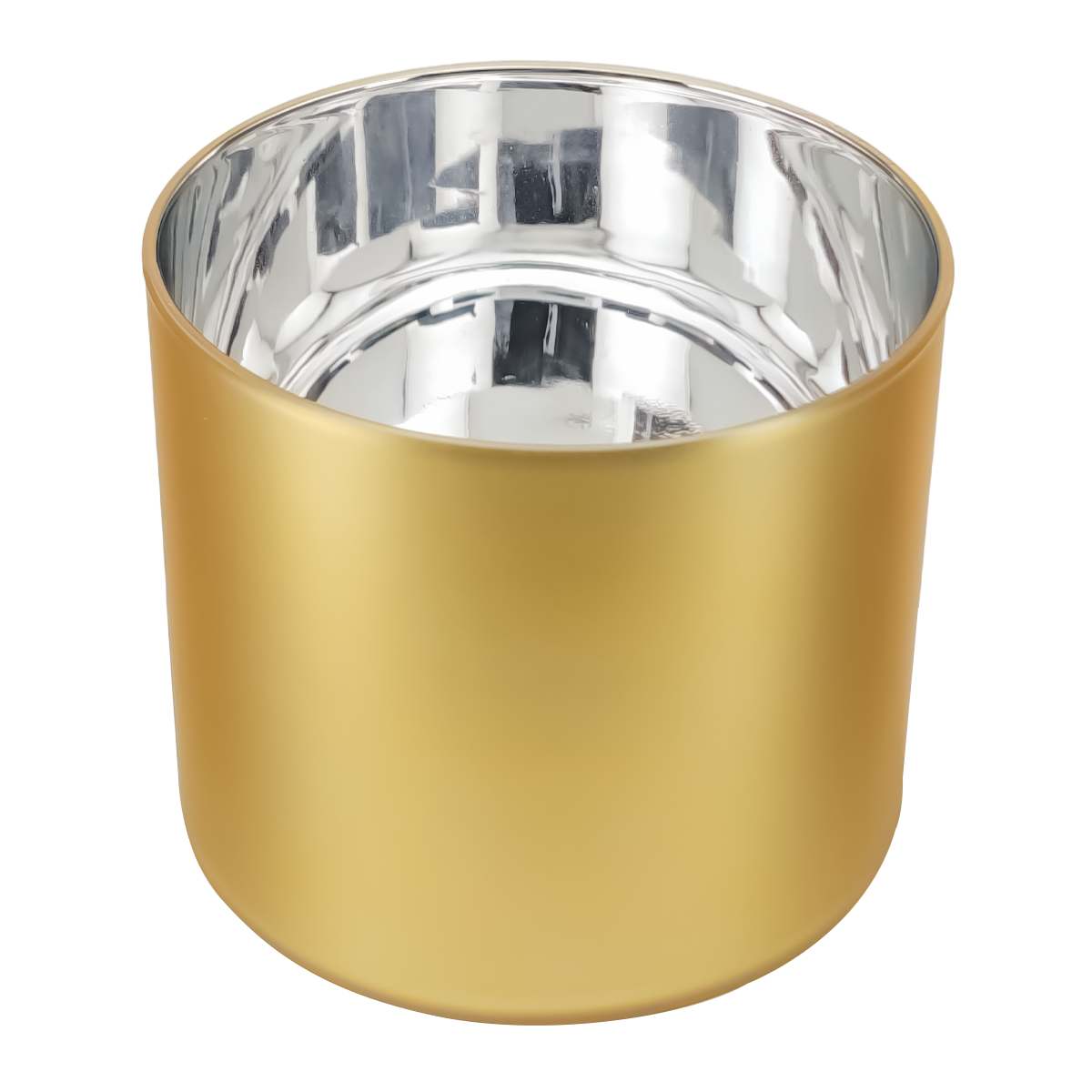 620ml - Mónaco Vaso de vidrio para velas - Inspirado en Bath Body Works® / White Barn® - Dorado Claro Mate / Metálico