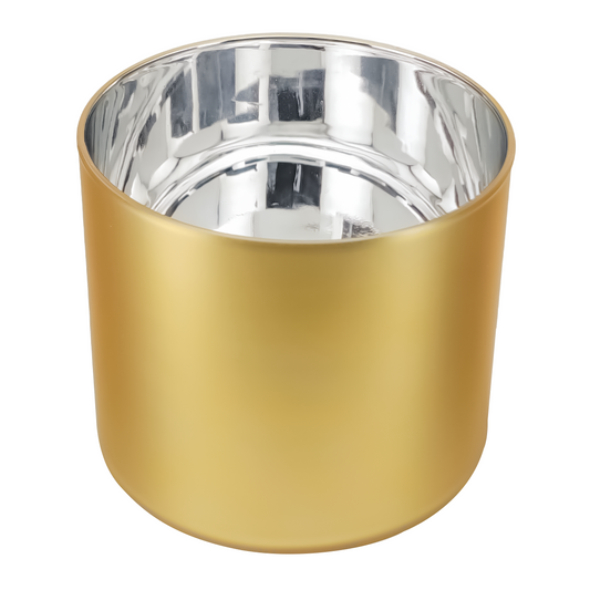620ml - Mónaco Vaso de vidrio para velas - Inspirado en Bath Body Works® / White Barn® - Dorado Claro Mate / Metálico
