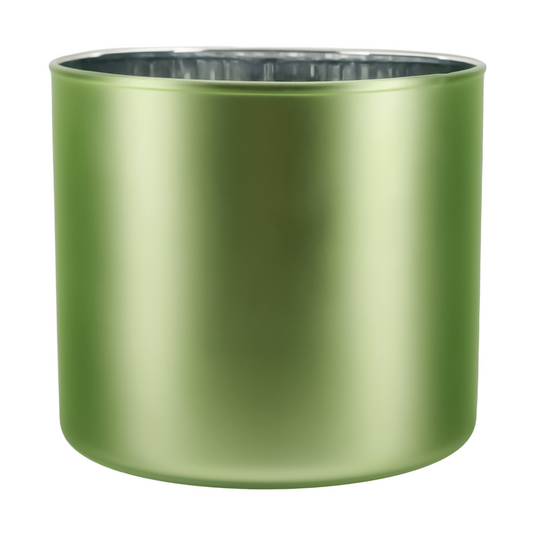 620ml - Mónaco Vaso de vidrio para velas - Inspirado en Bath Body Works® / White Barn® - Verde Mate /  Metalico