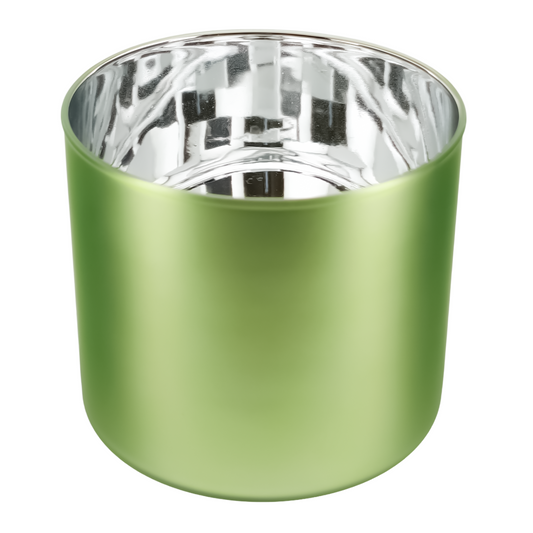 620ml - Mónaco Vaso de vidrio para velas - Inspirado en Bath Body Works® / White Barn® - Verde Mate /  Metalico