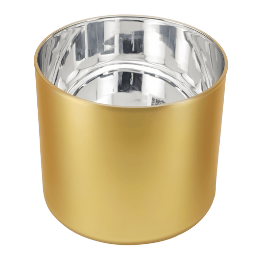 620ml - Mónaco Vaso de vidrio para velas - Inspirado en Bath Body Works® / White Barn® - Dorado Claro Mate / Metálico - Candle Craft