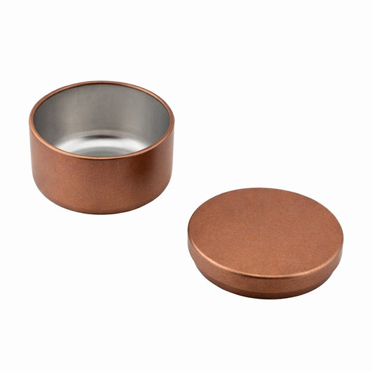 65ml - Tokio Lata de Aluminio Redondo para Velas - Café Metálico - Candle Craft