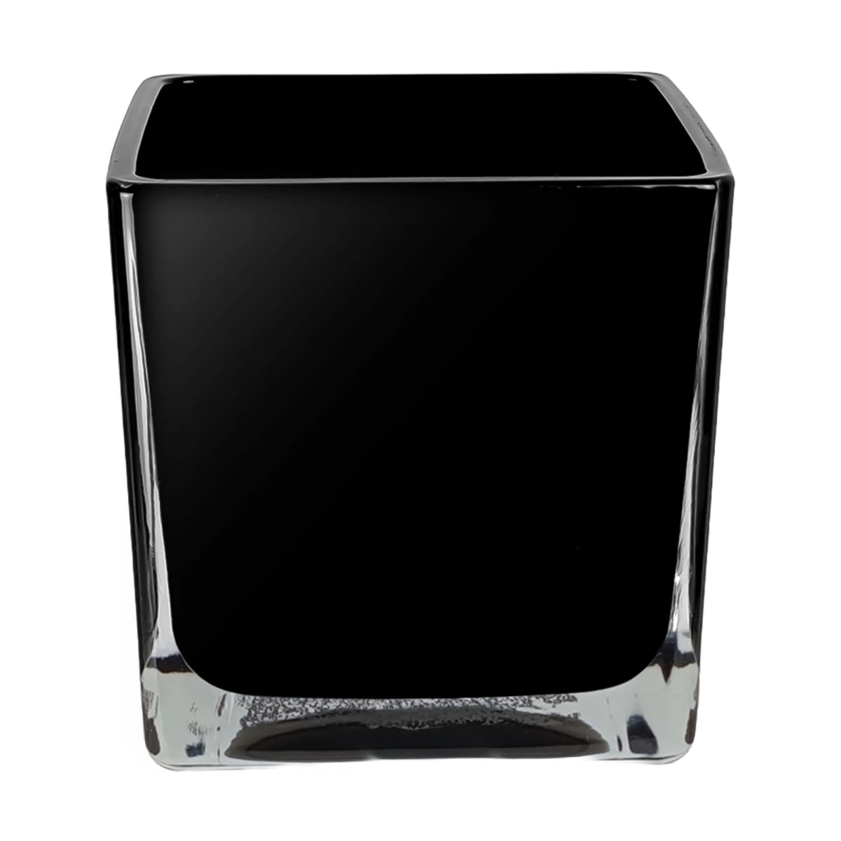 680ml - Glasgow Vaso Cuadrado de Vidrio para Velas Cubo - Frasco Negro Brillante - Candle Craft