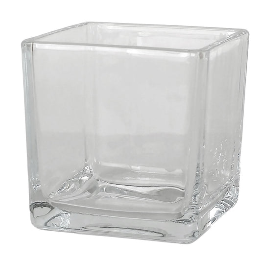 680ml - Glasgow Vaso cuadrado de vidrio para velas cubo - Transparente - Candle Craft