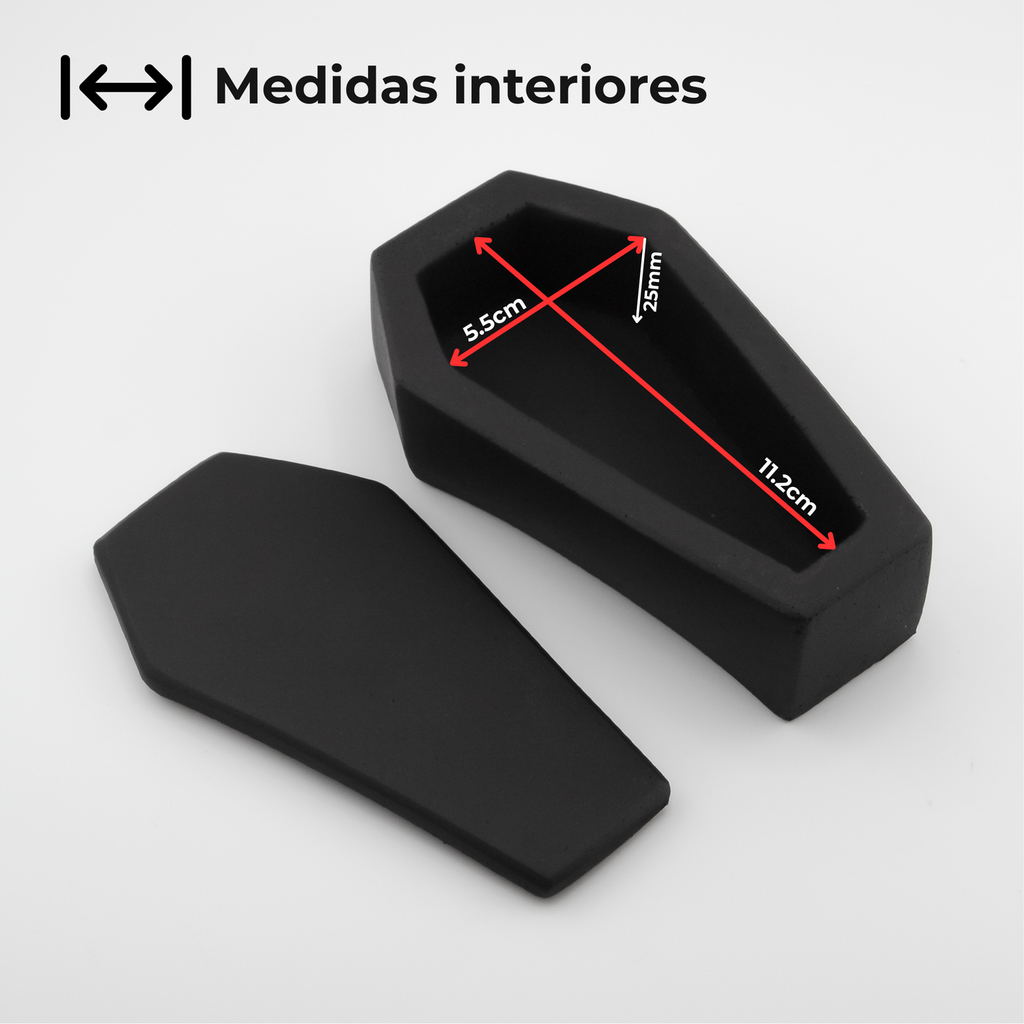 110ml - Colección Hechizo - Ataúd de Concreto para Velas - Negro (Edición Especial de Halloween)