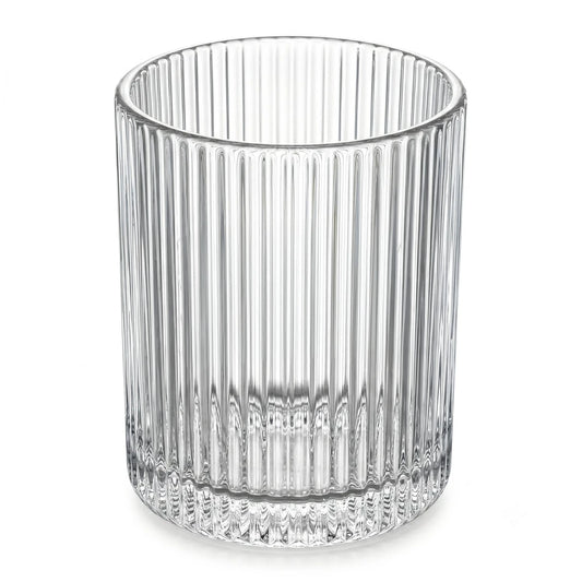 700ml - Mónaco Vaso de Vidrio Acanalado - Vaso Estriado para Velas - Cristal Transparente - Candle Craft