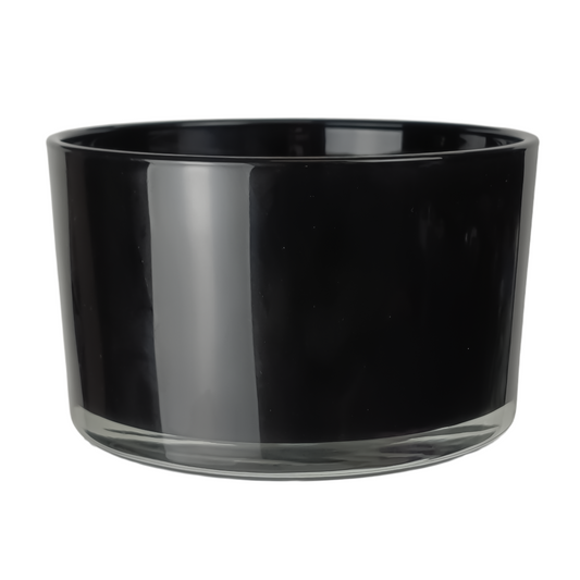 750ml - Mónaco Vaso de vidrio para velas -  Negro Brillante