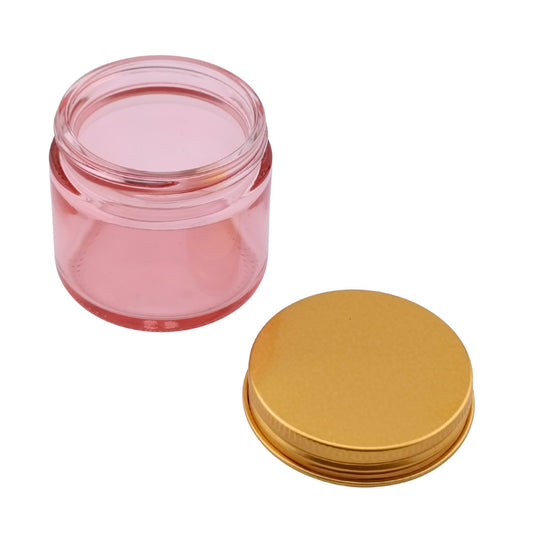 75ml - Miami Vaso de vidrio con rosca para velas - Rosa Transparente