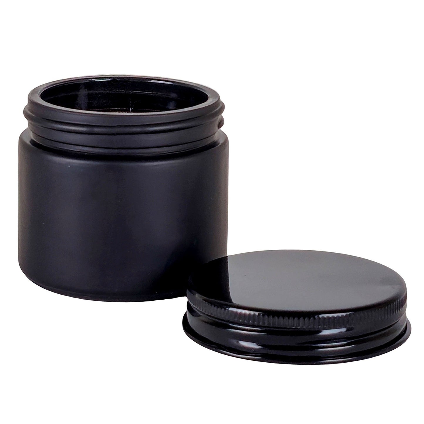 75ml - Miami Vaso de vidrio con rosca para velas - Negro Mate con tapa negra - Candle Craft